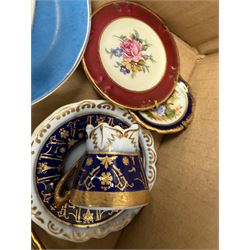 Collection of miniature Limoges and similar porcelain, including teacups and saucers, vases, comports, etc