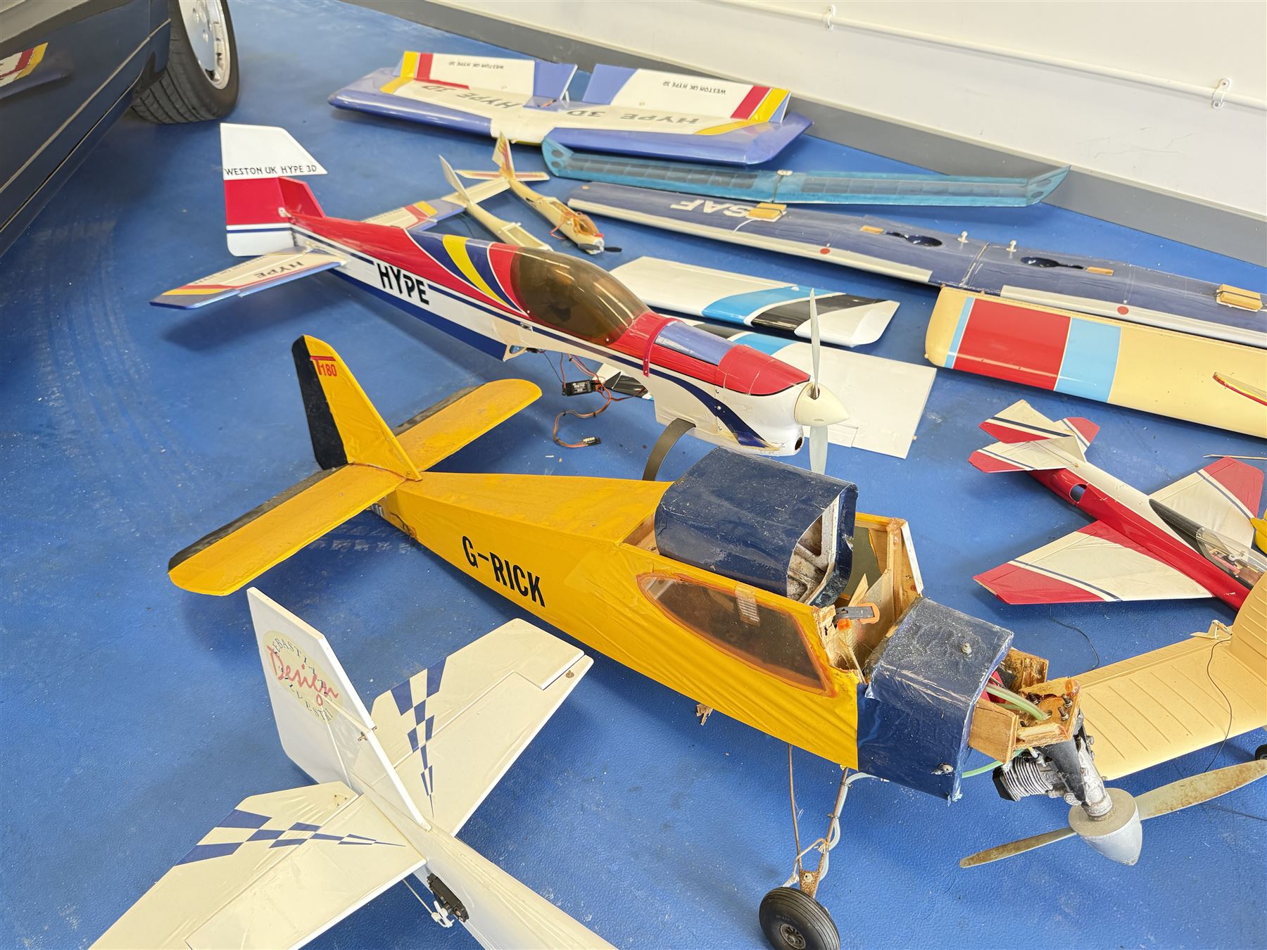 Collection RC radio controlled model aeroplane bodies