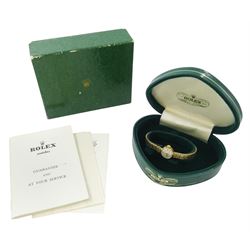 Rolex Precision ladies 9ct gold manual wind wristwatch, Cal. 1401, silvered dial with baton hour markers, the integral bracelet and case  by D Shackman & Sons, London 1965, boxed with guarantee
