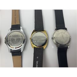 Three automatic wristwatches including Seiko, Debert chronograph and Swiss Emperor and four manual wind wristwatches including Chronograph Swiss, Interpol, Mithras chronograph and Oris