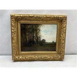 English School (early 20th century): Edge of the Woods, oil on canvas indistinctly signed 31cm x 40cm