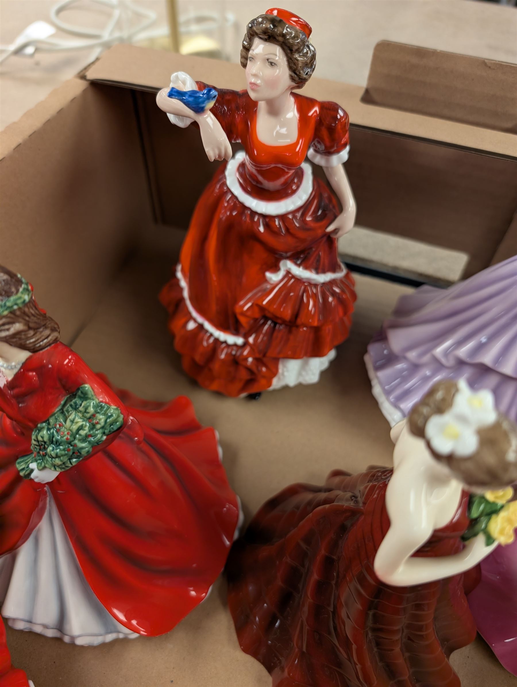 Eighteen Royal Doulton figures including Victoria, Pauline, Alexandra and Charlotte