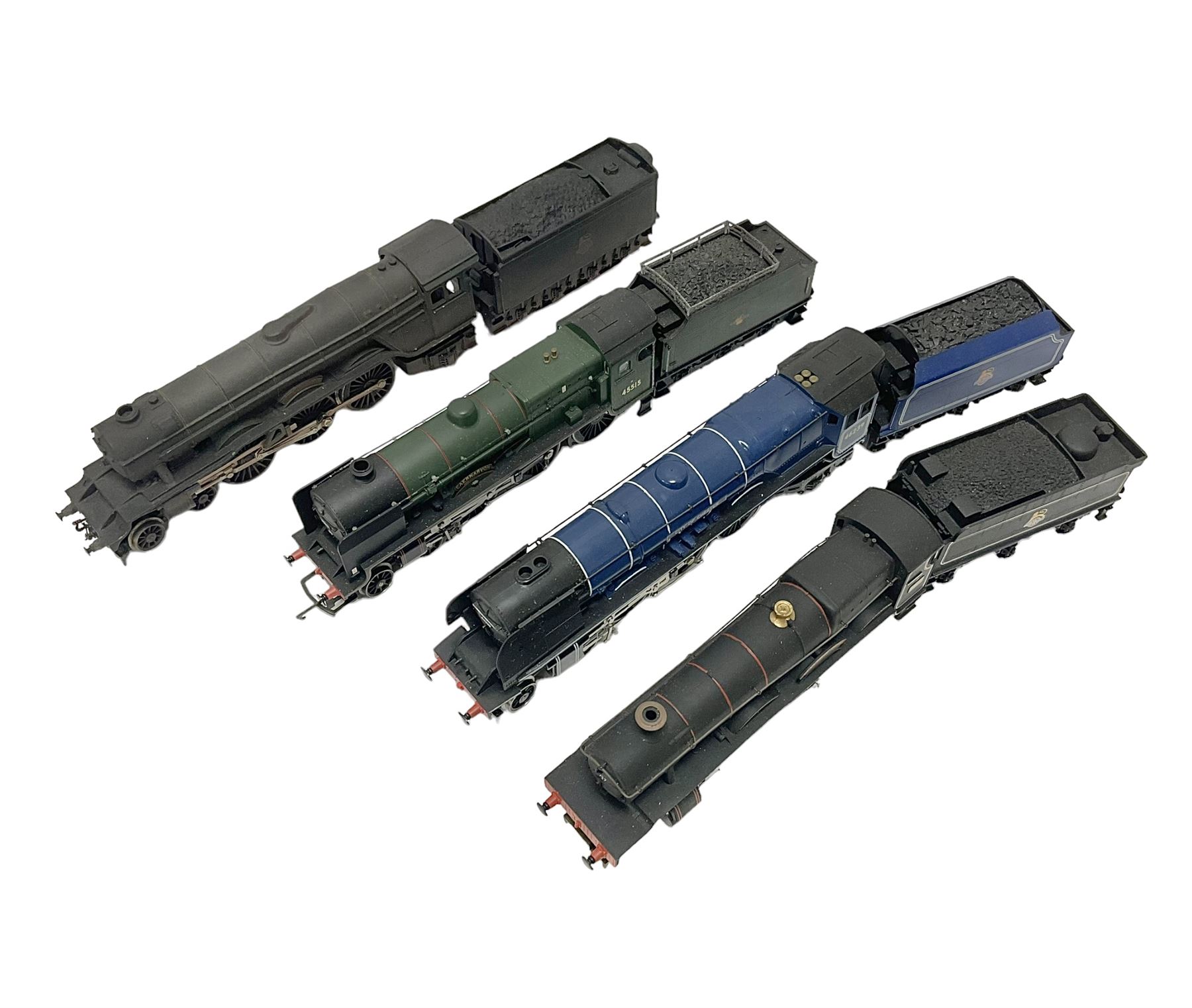 Hornby ‘00’ gauge - Class A3 4-6-2 weathered ‘Flying Scotsman’ locomotive no.60103; Patriot Class 5XP 4-6-2 ‘Caernarvon’ locomotive no.45515; Class 8P 4-6-2 ‘City of Chester’ locomotive no.46239; Saint Class 4-6-0 ‘Clevedon Court’ locomotive no.2937; all unboxed (4)