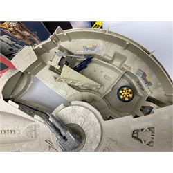 Star wars - Kenner Millenium Falcon spaceship with De Agostini boxed smaller model; X-Wing Fighter; and three story books on the original trilogy of films; together with other TV/Film related spacecraft; Mamod steam roller; assorted unboxed and playworn die-cast models etc