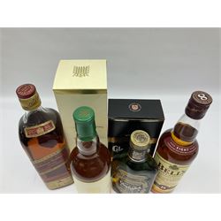 Glenfiddich Special Reserve single malt Scotch whisky, Bells, 8 years old blended Scotch whisky, House of Commons blended Scotch whisky and Jonnie Walker Red Label blended Scotch whisky, various contents and proof   