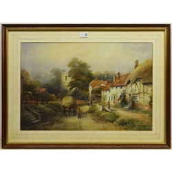 Frederick William Booty (British 1840-1924): Yorkshire Village scene, watercolour signed and dated 1919, 41cm x 62cm  