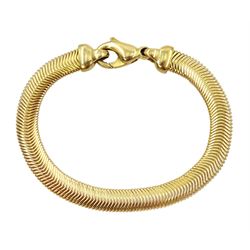 9ct gold herringbone link bracelet, hallmarked, approx 20.05gm