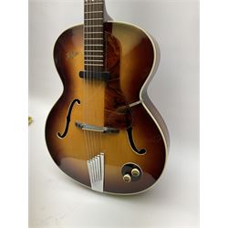 Hofner Senator semi-acoustic guitar, bears label with serial no.5546 L104.5cm, in carrying case