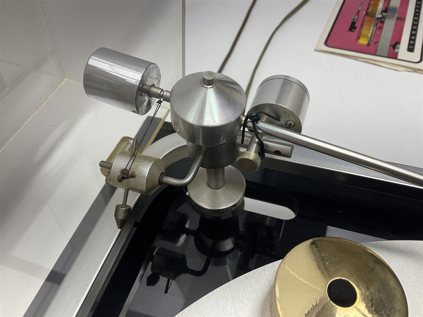 1970s Transcriptor Saturn turntable with paperwork including original receipt dated June 1973 and some accessories