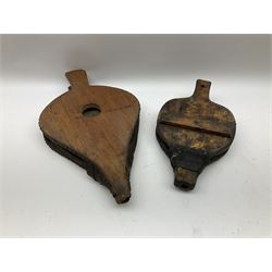 Cast iron stirrups, traps, tools and other metal ware, wood and leather bellows and other treen etc