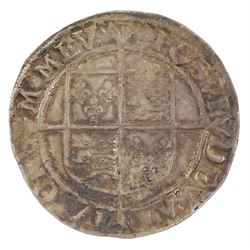 Elizabeth I hammered silver shilling coin, sixth issue 1582-1600, without rose or date