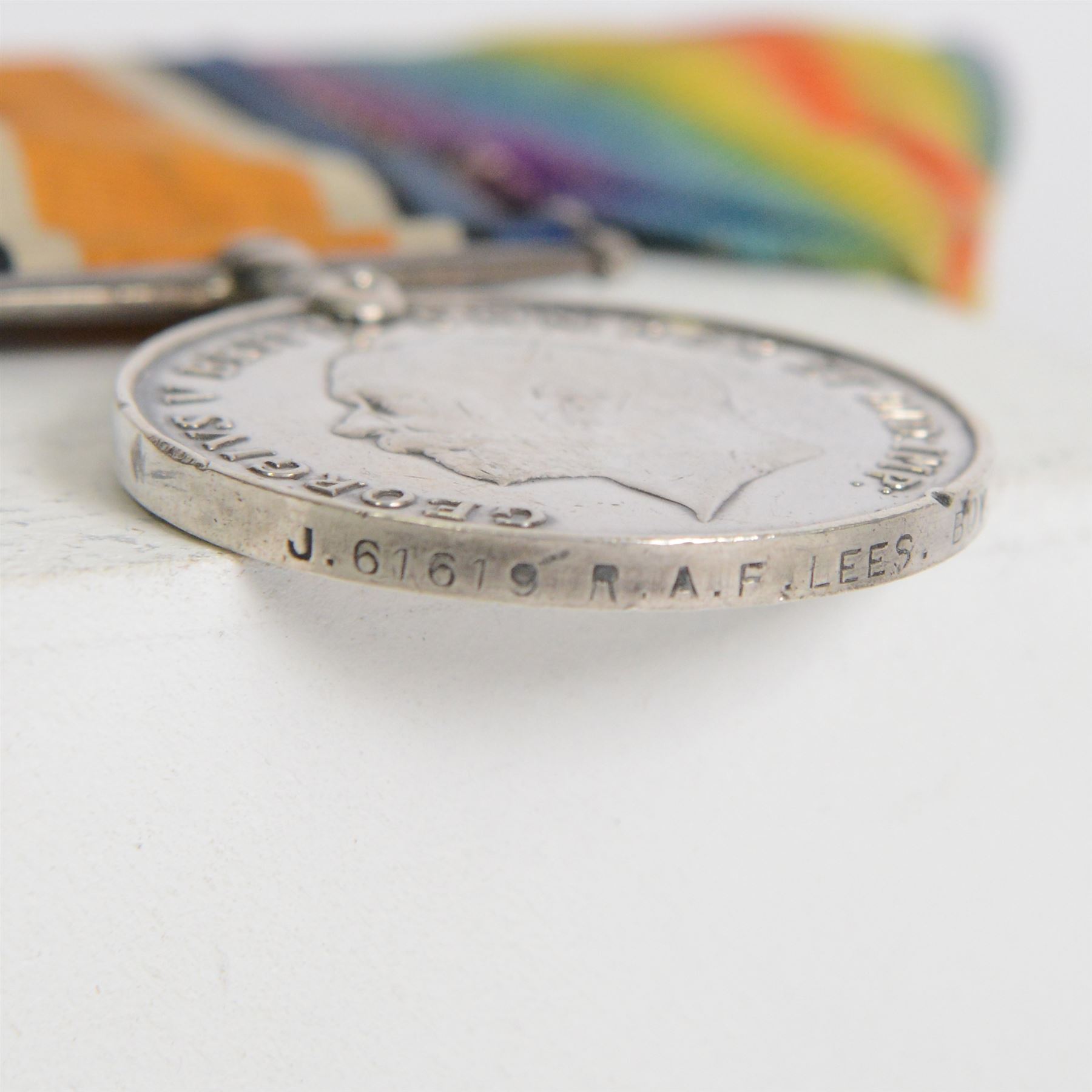 WWI medal pair, War and victory medal, together with Marine Society Reward of Merit awarded to J 61619 R.A.F. Lees BOY. 1  R.N, together with WWI War medal awarded to T. Gary 