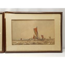 Frederick (Fred) Dade (British 1874-1908): Shipping off the Coast, pair watercolours signed 28cm x 49cm (2)