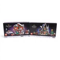 Two Lego Winter Village Collection sets, comprising Elf Club House no. 10275 and Alpine Lo...