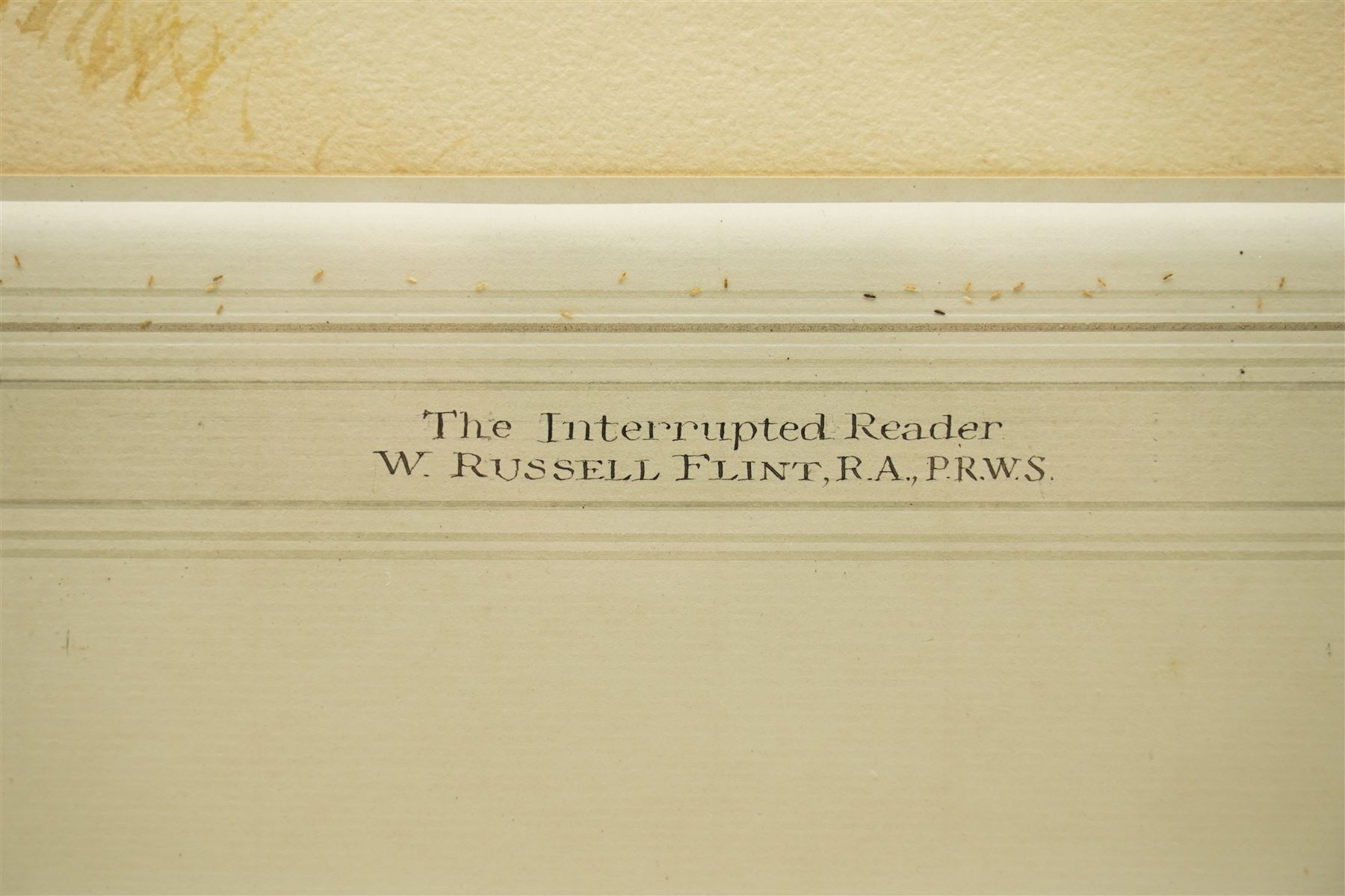 Sir William Russell Flint (Scottish 1880-1969): 'The Interrupted Reader', watercolour signed, titled and dated 1937 by the artist's hand on Fine Art Society label verso 50cm x 67cm