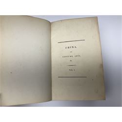 Bertin M. & Breton M.: China Its Costume, Arts, Manufactures etc. 1812 Stockdale London. Four volumes in one. Hand coloured plates. Half leather binding; Doolittle Rev. Justus: Social Life of the Chinese. 1868. Illustrated. Rebound in half morocco with marbled boards; and three other books of eastern interest (5)