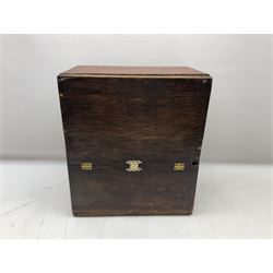 Early 20th century valve crystal radio, bearing plaque to interior reading 'Supplied by Selfridge & Co Ltd, set number 10231', in predominantly walnut case, H40cm W35cm
