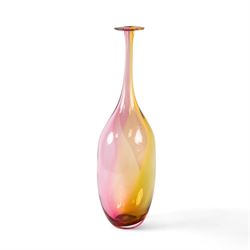 Kjell Engman - Kosta Boda Fidji vase of teadrop form with slender tapered neck and free form horizontal rim, H26cm