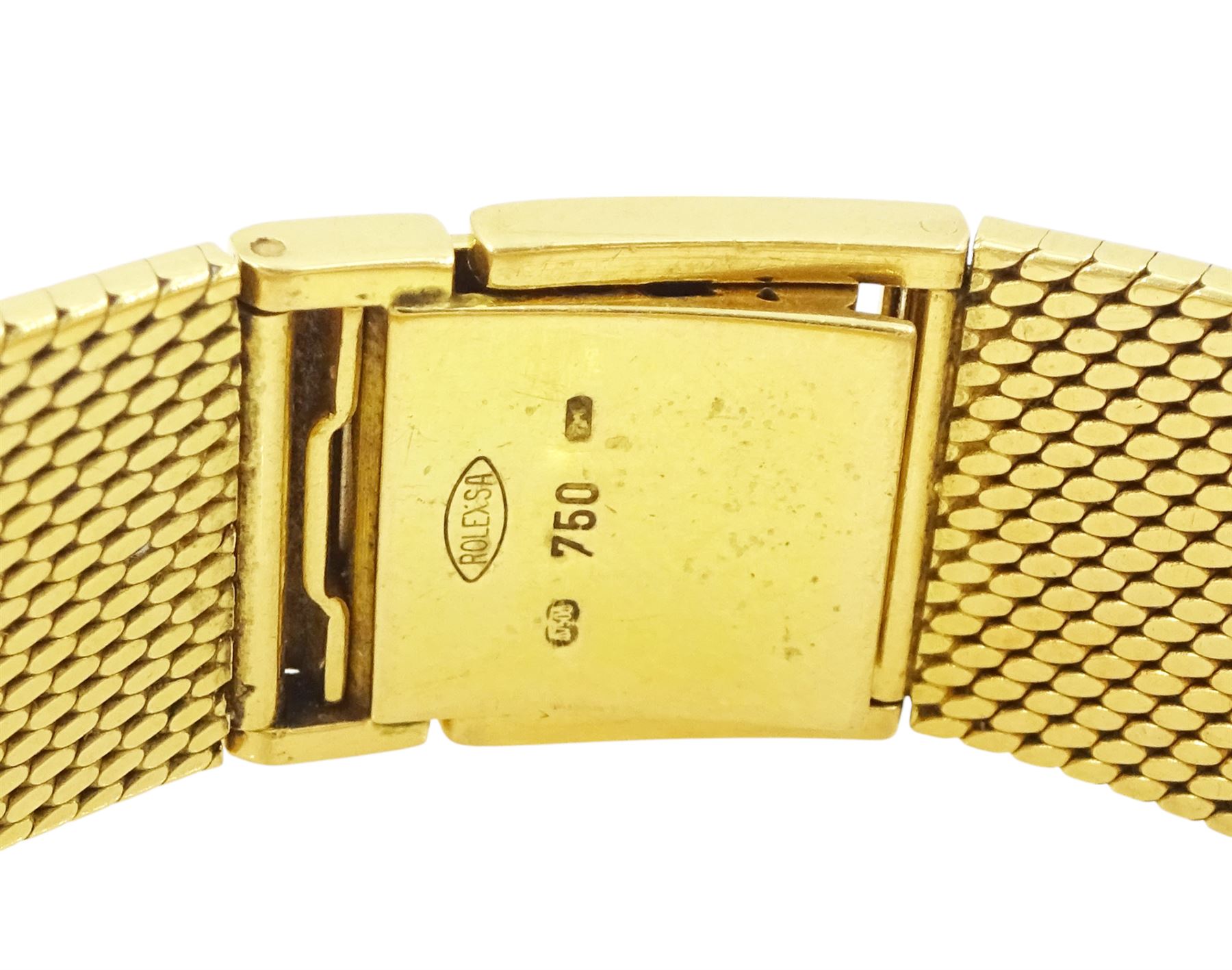 Rolex Cellini gentleman's 18ct gold manual wind wristwatch, circa 1981, Ref. 4309, Cal. 1601, case No. 6919854, silvered dial with baton hour markers, on integral 18ct gold bracelet, hallmarked