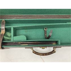 Leather fitted shotgun case L81cm, and a canvas fitted shotgun case with Hooton & Jones label, L83cm (2)