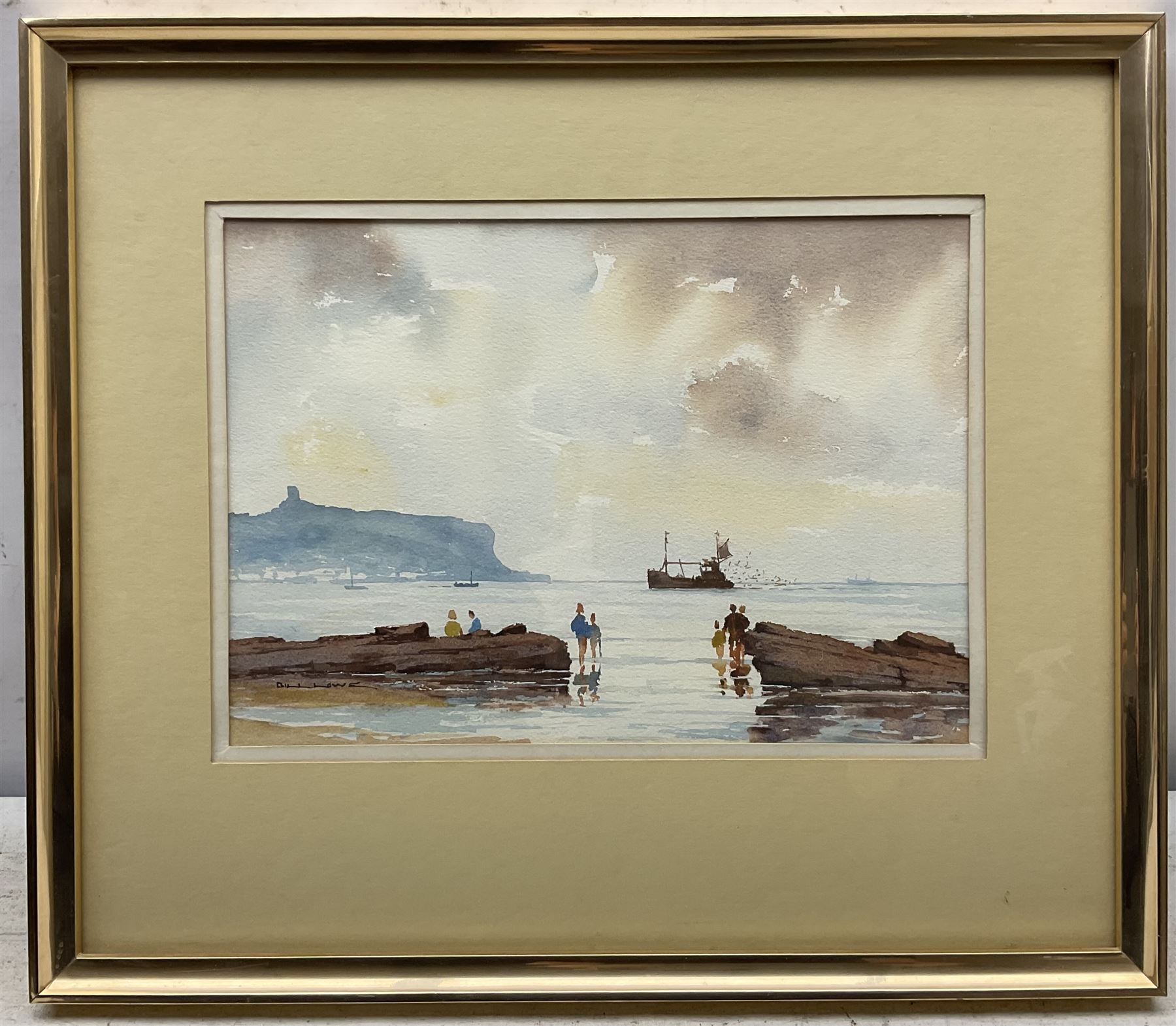 Don Micklethwaite (British 1936-): 'Kilnsea Beach - Humberside', oil on canvas board signed, titled verso 19cm x 24cm; Bill Lowe (British 1922-2006): 'South Bay - Scarborough', watercolour signed, titled verso 23cm x 30cm (2)