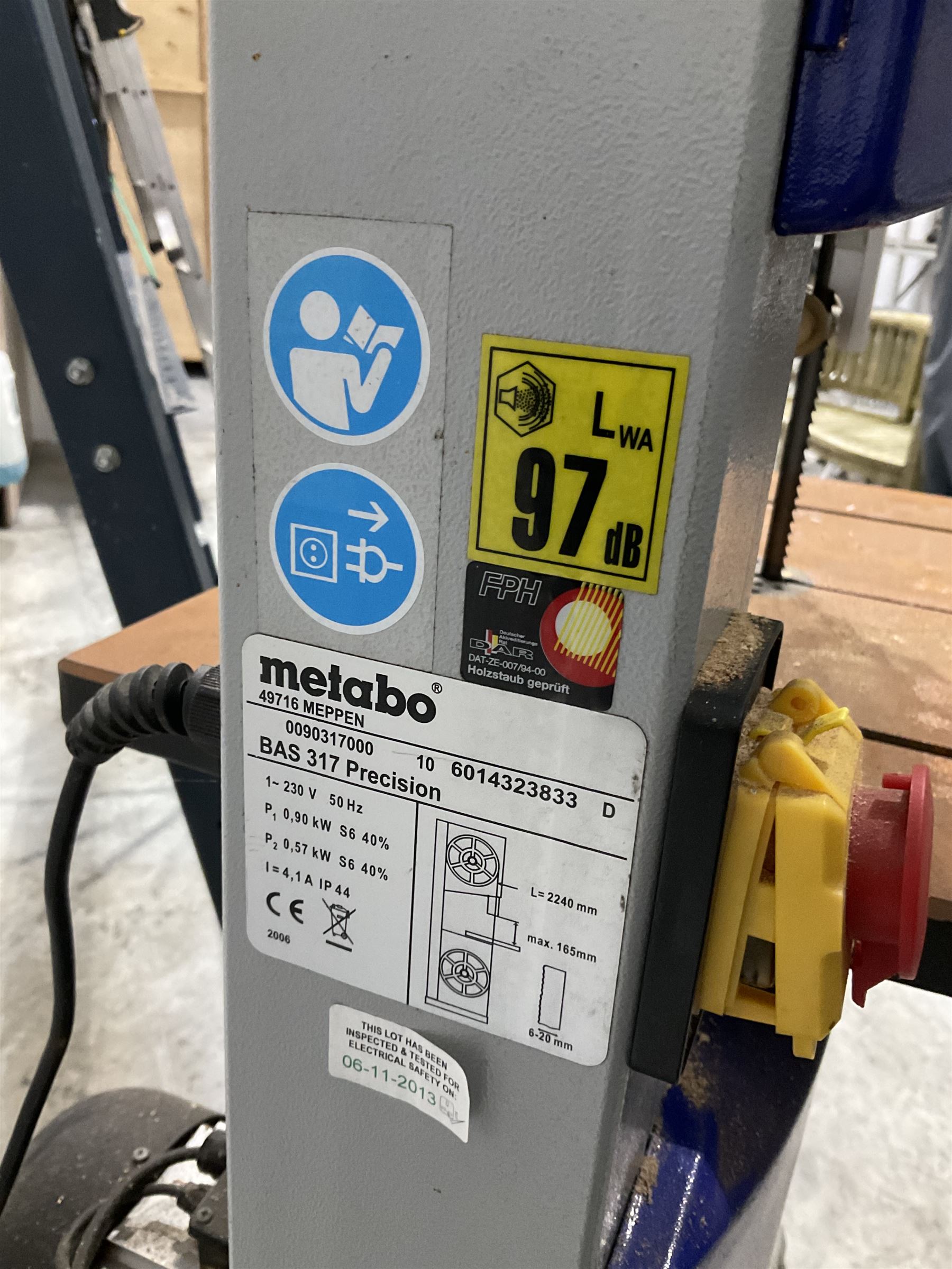 Metabo BAS 317 Precision bandsaw  - THIS LOT IS TO BE COLLECTED BY APPOINTMENT FROM DUGGLEBY STORAGE, GREAT HILL, EASTFIELD, SCARBOROUGH, YO11 3TX
