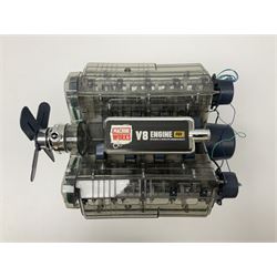 Machine Works battery operated model of a V8 car engine featuring working parts, sound and illuminating spark plugs L29cm