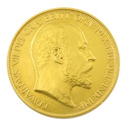 King Edward VII 1902 matt proof long coin set, comprising gold half sovereign, sovereign, two pounds and five pounds, silver maundy money set, sixpence, shilling, florin, halfcrown and crown, housed in the official dated case of issue