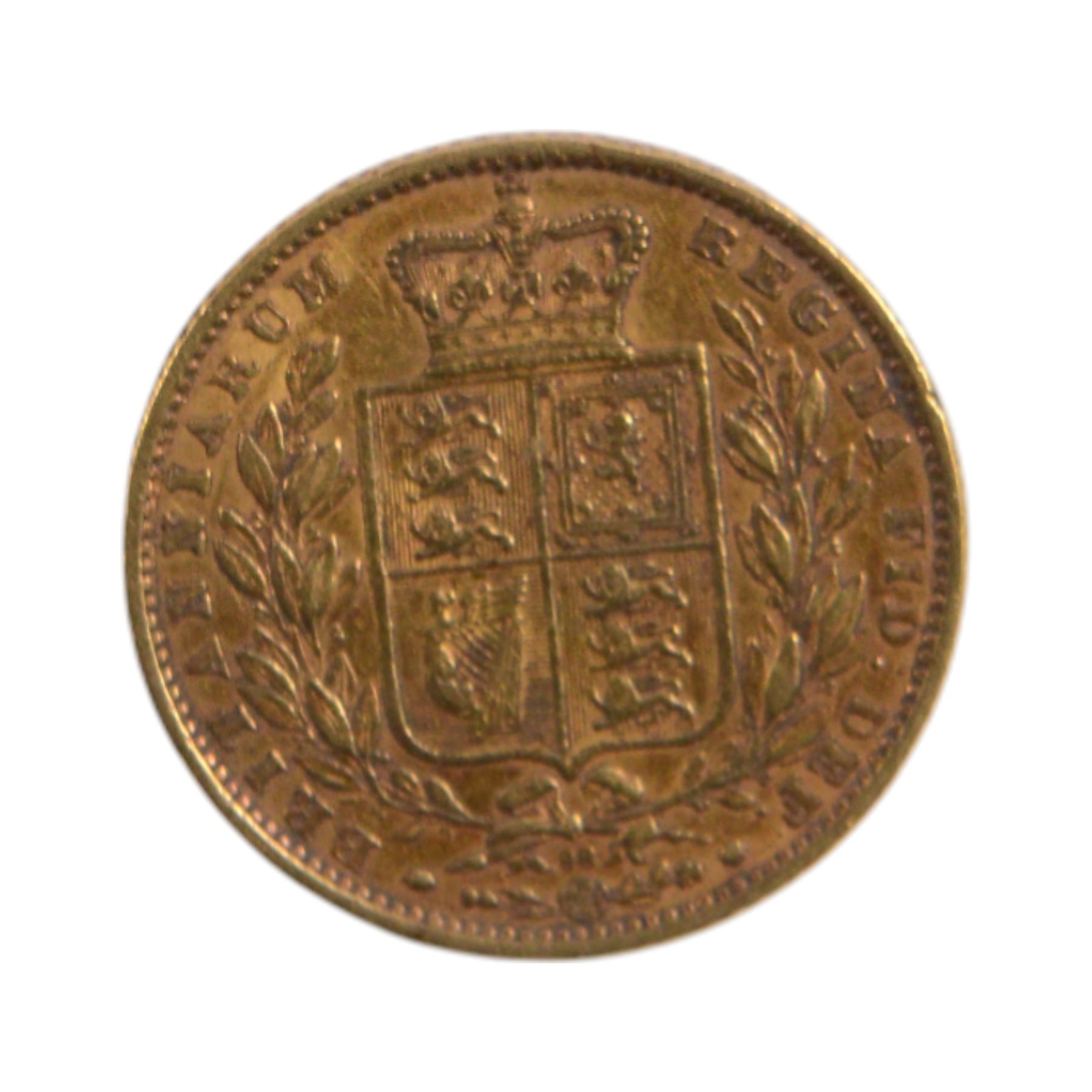 Queen Victoria 1864 gold 'shield back' full sovereign coin