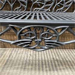 Richard Bawden (1936-2024); - Cat design painted cast iron garden bench