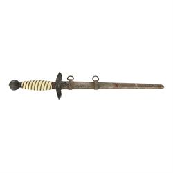 German Third Reich Luftwaffe 2nd type dress dagger with double edged blade and celluloid grip, L43cm