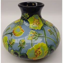  Moorcroft 'Butterfield' pattern vase of squat baluster form, trial piece by  Paul Hilditch dated 28.09.12, H11cm   