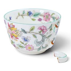 Minton Haddon Hall tea wares, including cake stand, eight cups and saucers, salt and pepper, etc 
