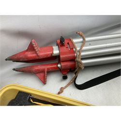 Topcon land surveying equipment - GTS 226 Electronic Total Station, serial no.UN4962; in carrying case with charger and spare battery; together with Leica tripod (2)