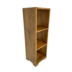 Hardwood three tier open bookcase 