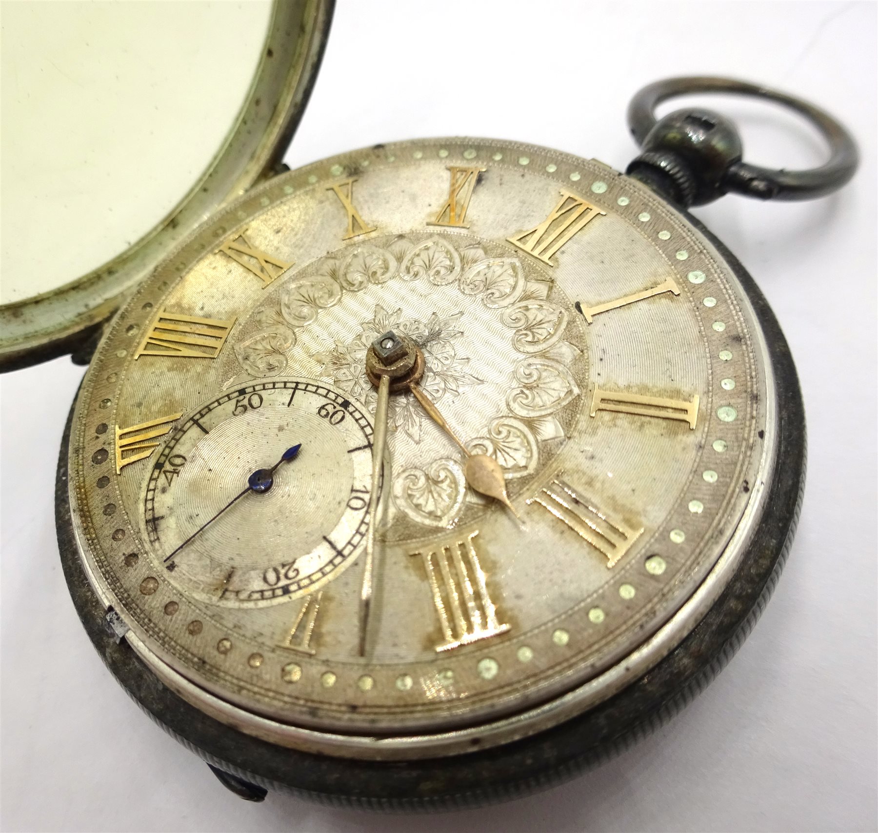 Victorian silver fusee movement pocket watch by Sunderland, case by