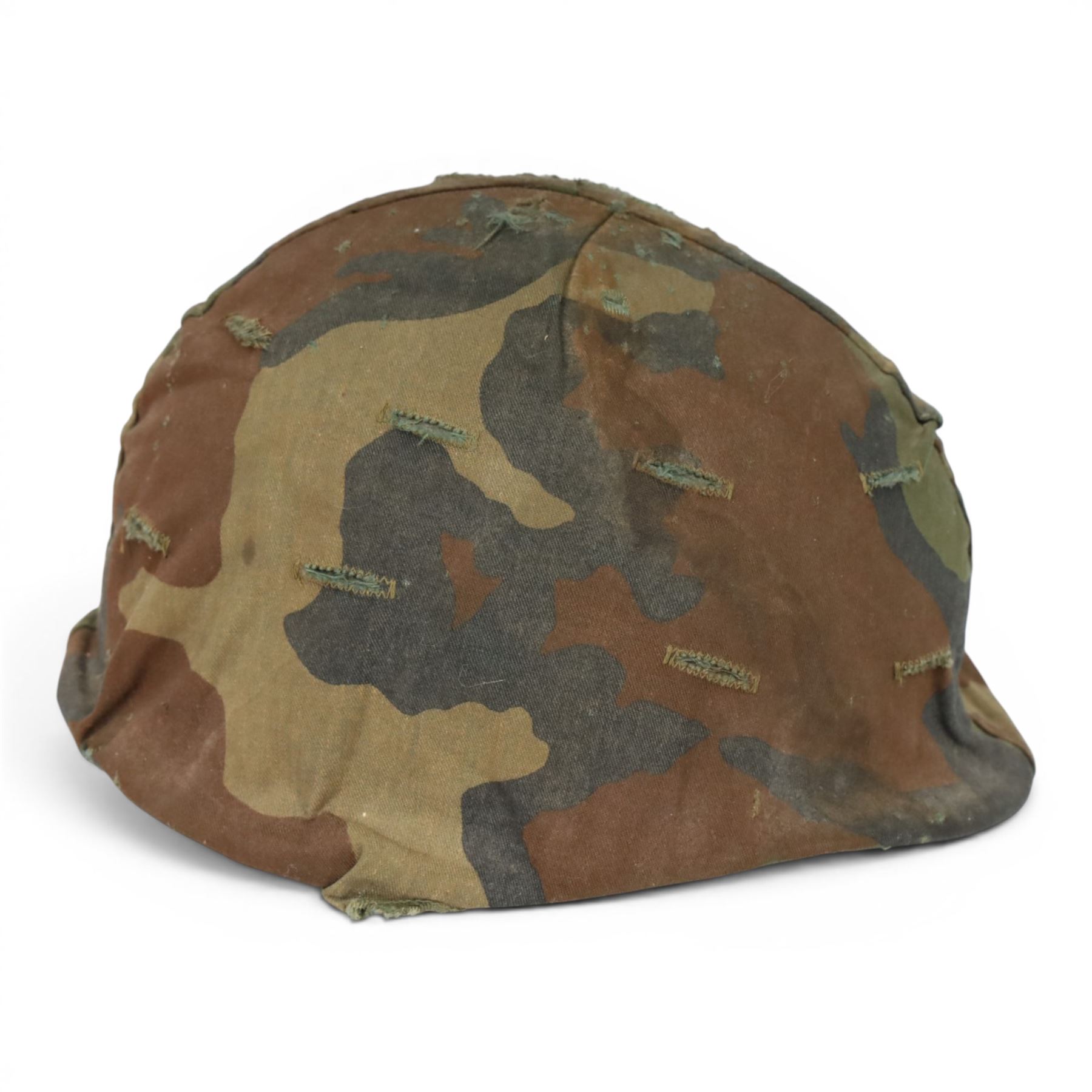 Vietnam war, US Army M1 Combat Helmet, with web chin strap and camo cover