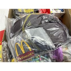 Two boxes of Mcdonalds memorabilia and merchandise