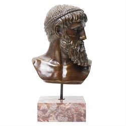 After the antique – a bronze bust modelled on the Artemision Bronze depicting the Greek go...