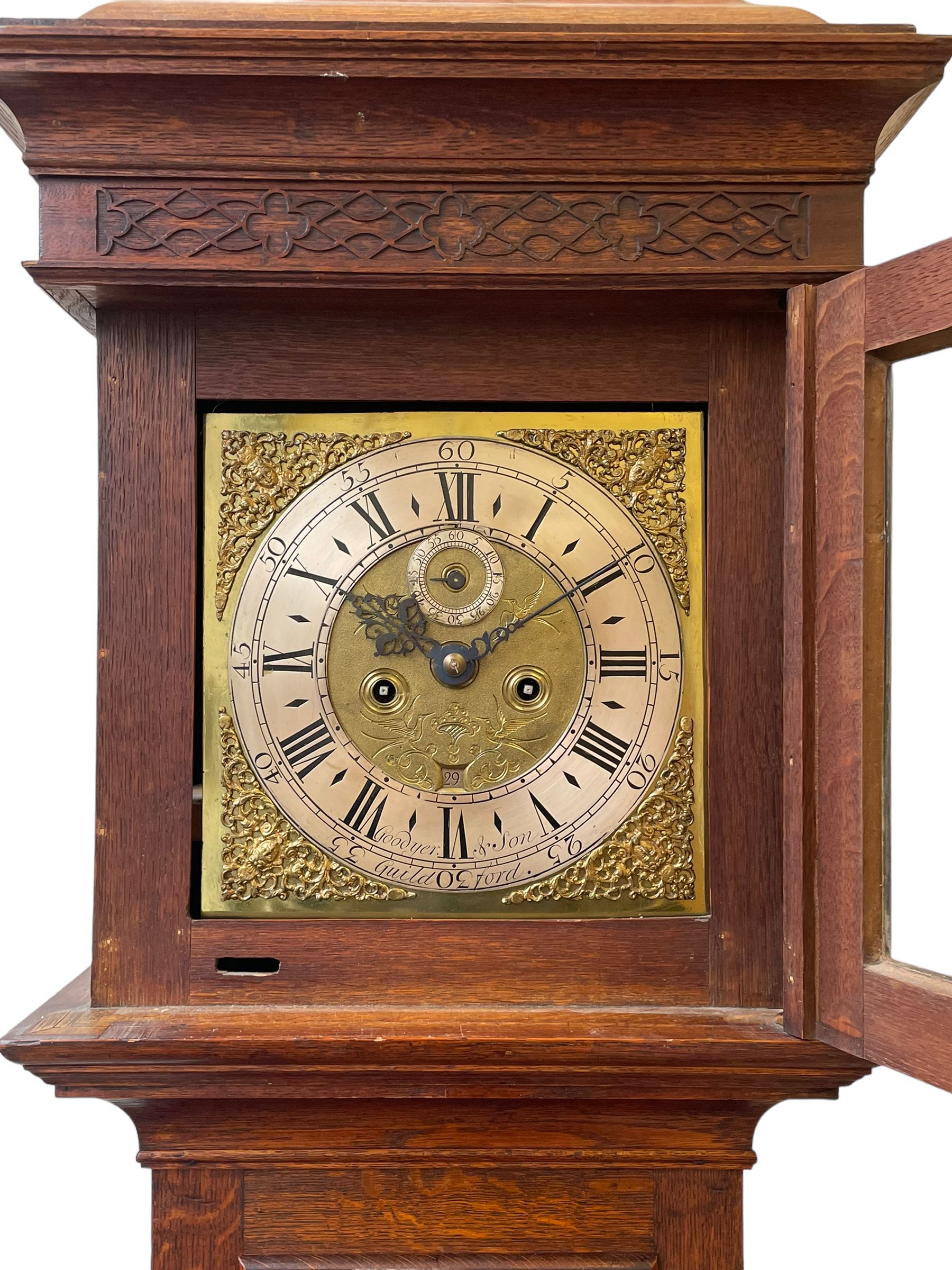 Goodyer & Son of Guildford - George II mid 18th century 8-day oak ...