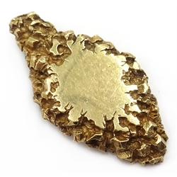  9ct gold nugget pendant approx 13.9gm  