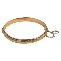 9ct gold hinged bangle, hallmarked