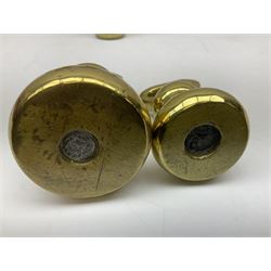 Graduated set of eight brass bell weights, together with a set of five graduating weights (13)