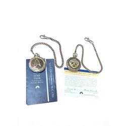 Two Franklin Mint Star Trek pocket watches, comprising The Official Star Trek Klingon Bird...
