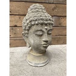 Small cast stone Thai Buddha head