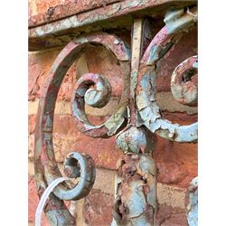 Pair of decorative Victorian wrought iron garden grills. H178cm x 46cm.  - COLLECTION BY APPOINTMENT FROM: The White House, Thirsk Road, Easingwold, York, YO61 3NF - CALL 01723 507111 TO ARRANGE