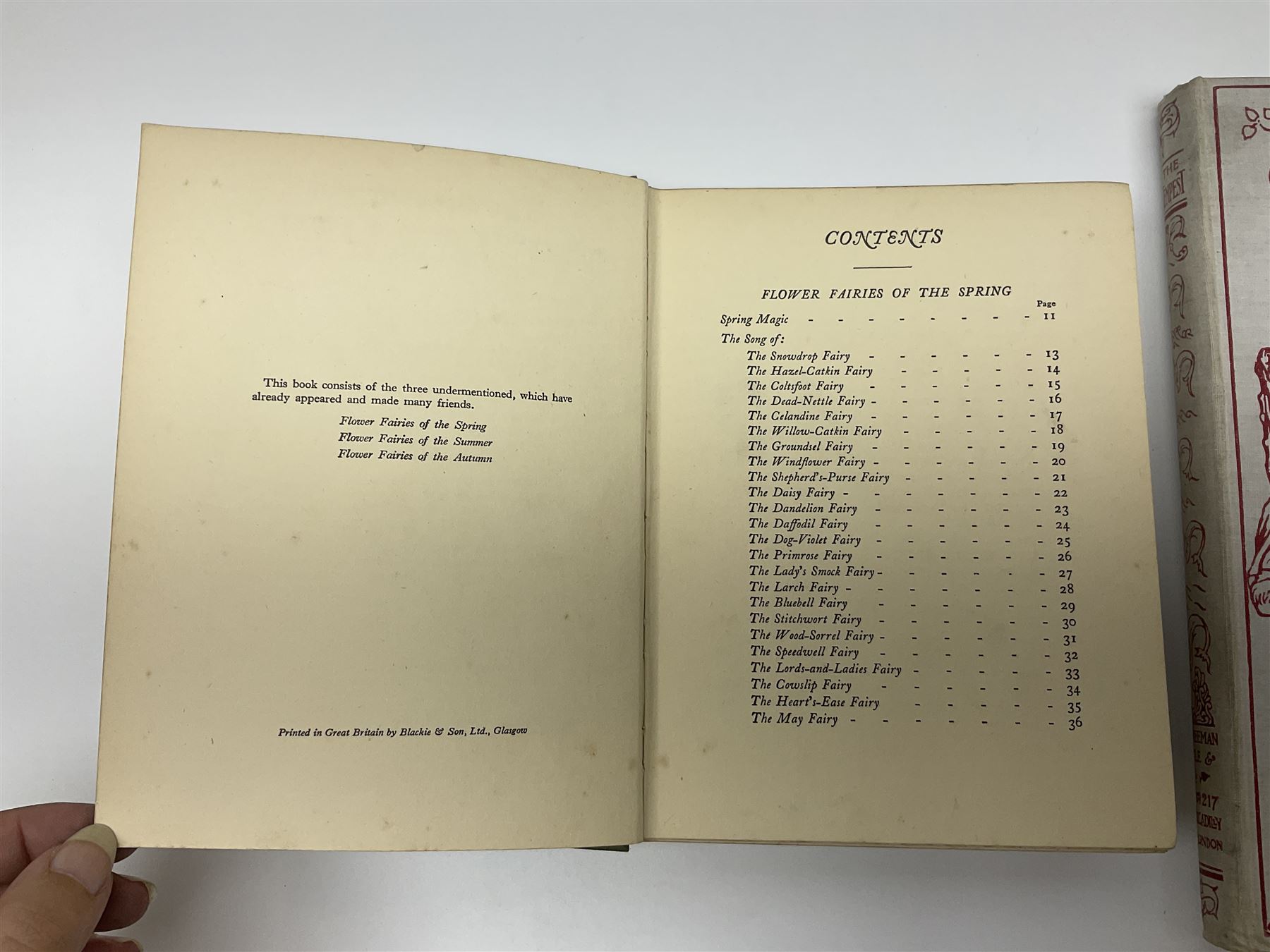 Barker, Cicely; The book of the Flower Fairies, Blackie & Son Ltd, Glasgow, Hind, Lewis. C; Turner, T.C & E.C. Jack, London, Knight, Laura; Oil Paint and Grease Paint, Ivor Nicholson & Watson, London and two other books 