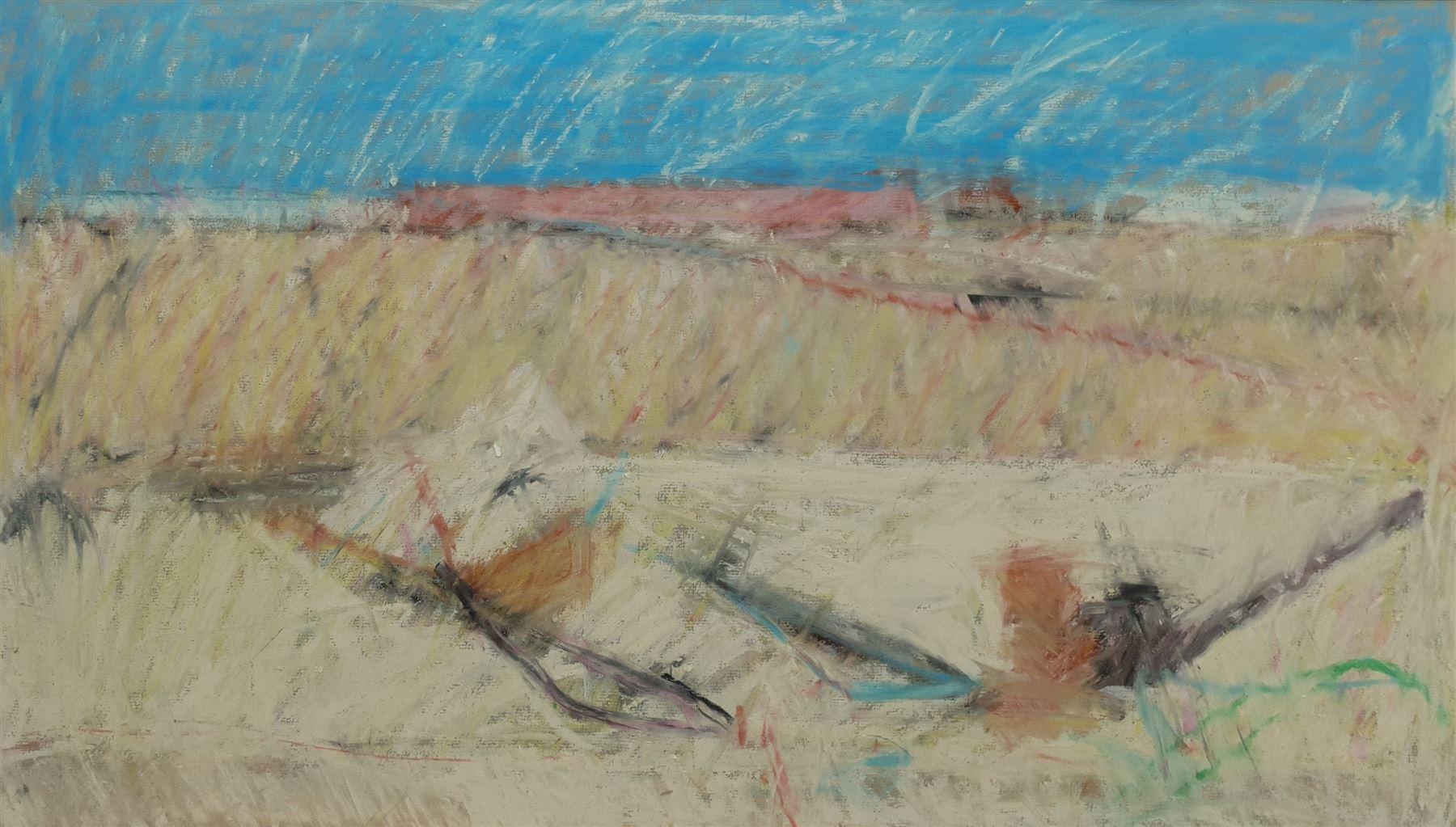 Stanley Dobbin (British 1932-2021): 'Quarry Portland', oil and pastel unsigned, labelled 36cm x 64cm; Stanley Dobbin (British 1932-2021) 'Harbour Port Patrick', artist's proof wood block print signed and titled in pencil 48cm x 58cm (unframed) (2)
Provenance: from the estate of Stanley Dobbin