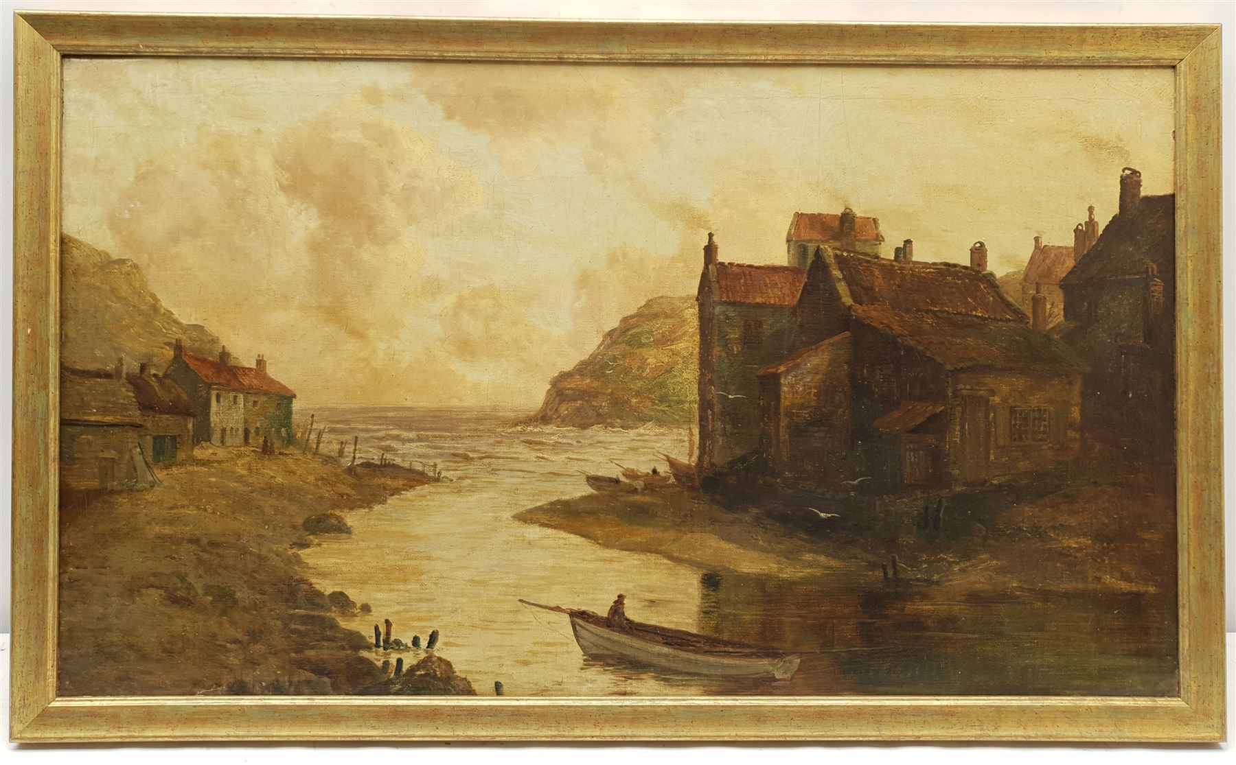 English School (19th century): Staithes Beck, oil on canvas unsigned 39cm x 69cm