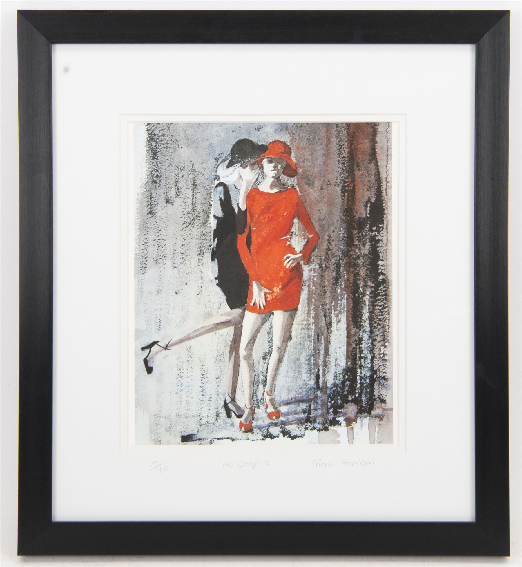 Tricia Harrison (British Cotemporary): 'Hot Gossip 2', limited edition giclee signed, titled and numbered 15/95 in the margin 30cm x 25cm
